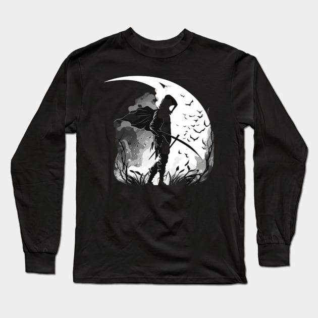 Dark Inked Skulls Long Sleeve T-Shirt by Crazy skull